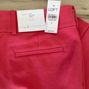 LOFT Riviera Pant Red Size 4 NEW
